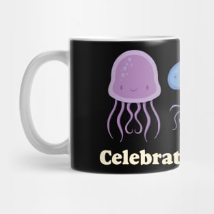 Celebrate Diversity Cute Jellyfish Ocean Marine Mug